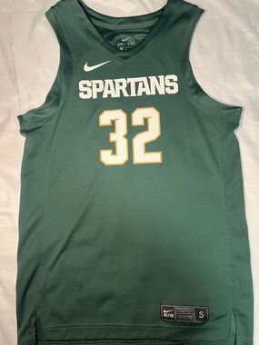 MSU Spartans Basketball Nike Elite #32 Green Dri-FIT Jersey Mens Small NCAA